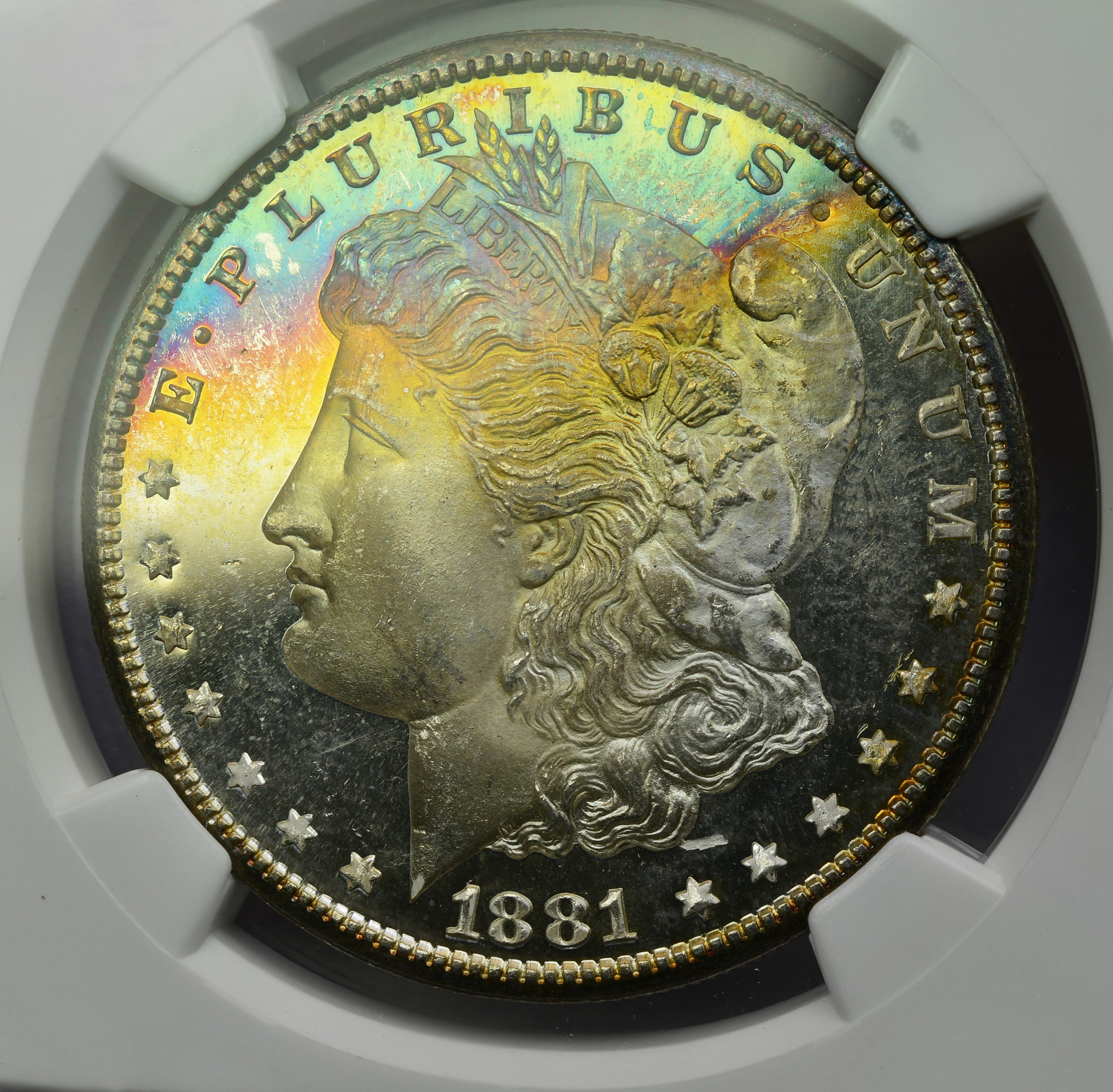 1881-S Morgan Dollar MS67 Star PL NGC (3411345-010) - Toned - Image 2