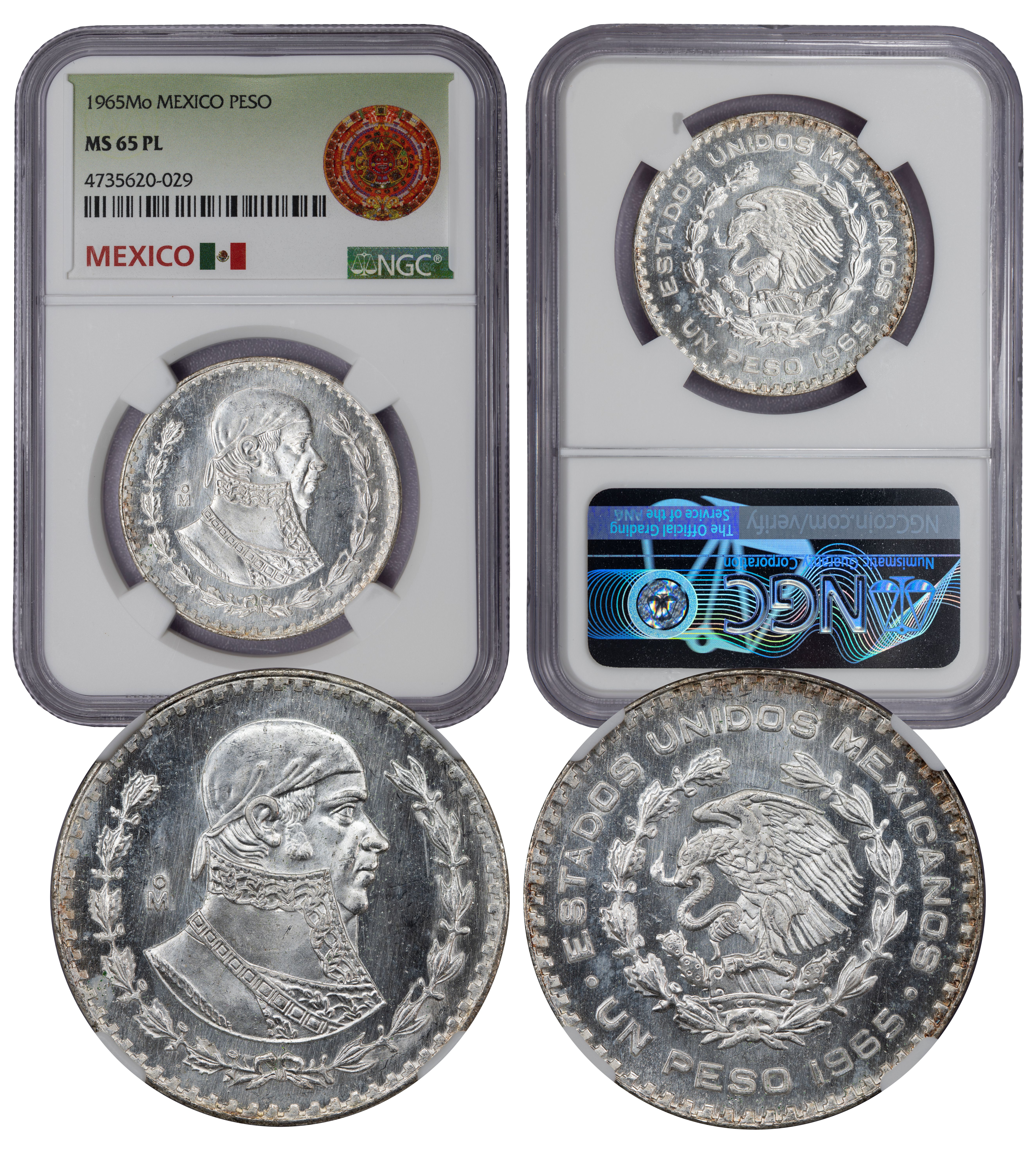 1965 Mo Mexico Un Peso MS65 PL NGC (4735620-029) Proof-Like - Image 1