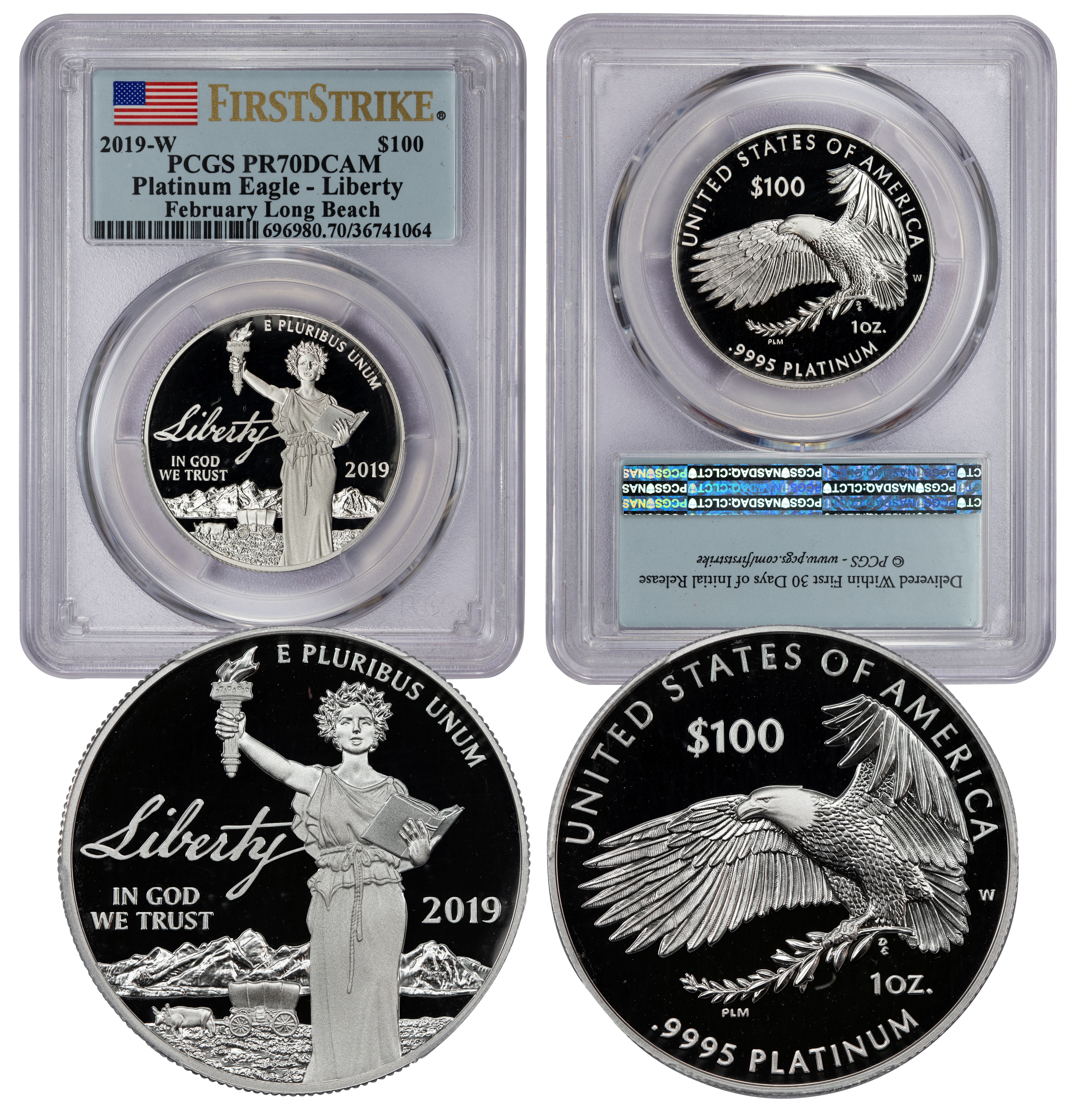 2019-W $100 Platinum Eagle PR70DCAM PCGS (36741064) First Strike - Image 1