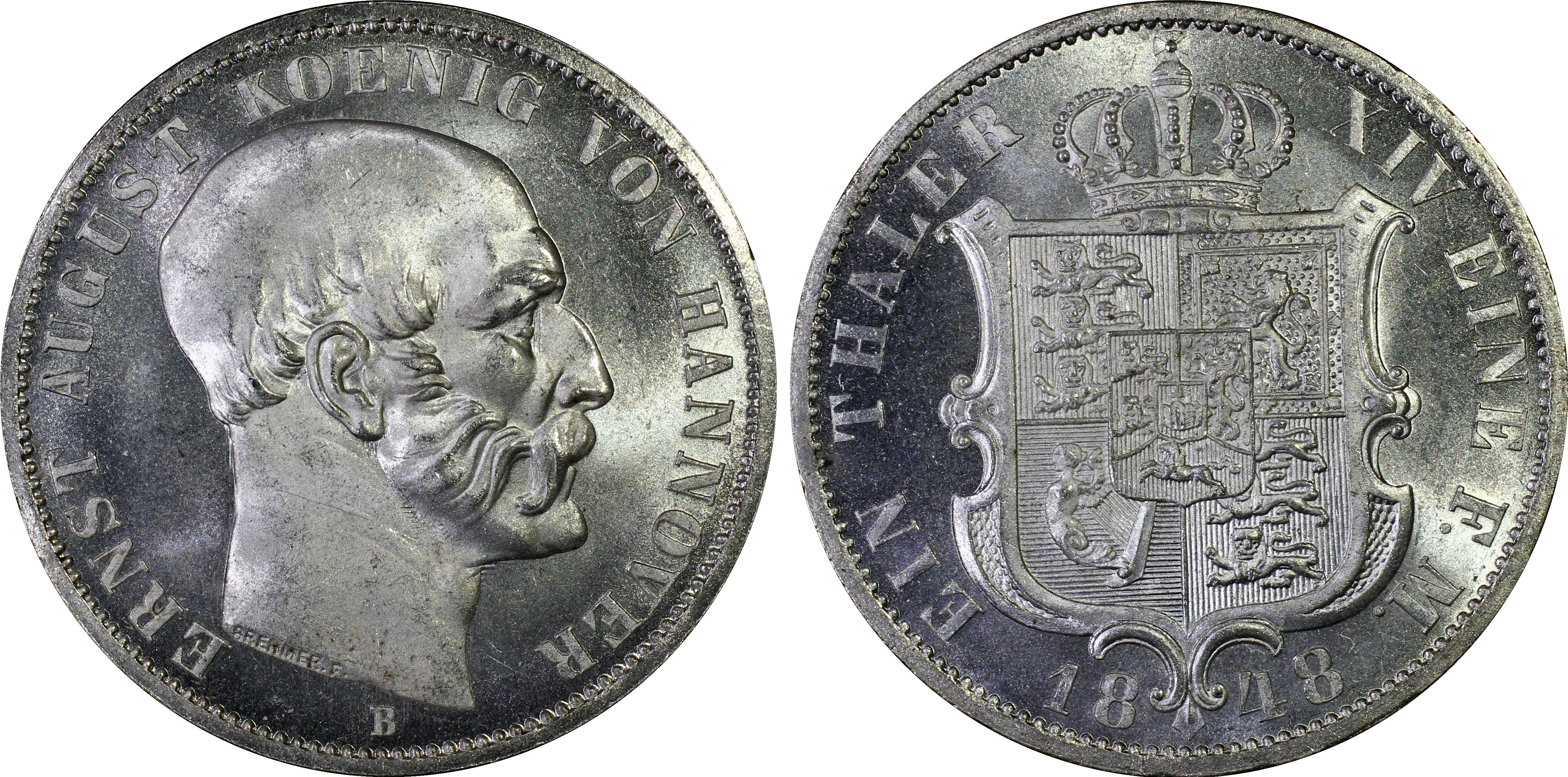 1848 Hannover German Thaler MS65+ PCGS 30354465 - Image 2