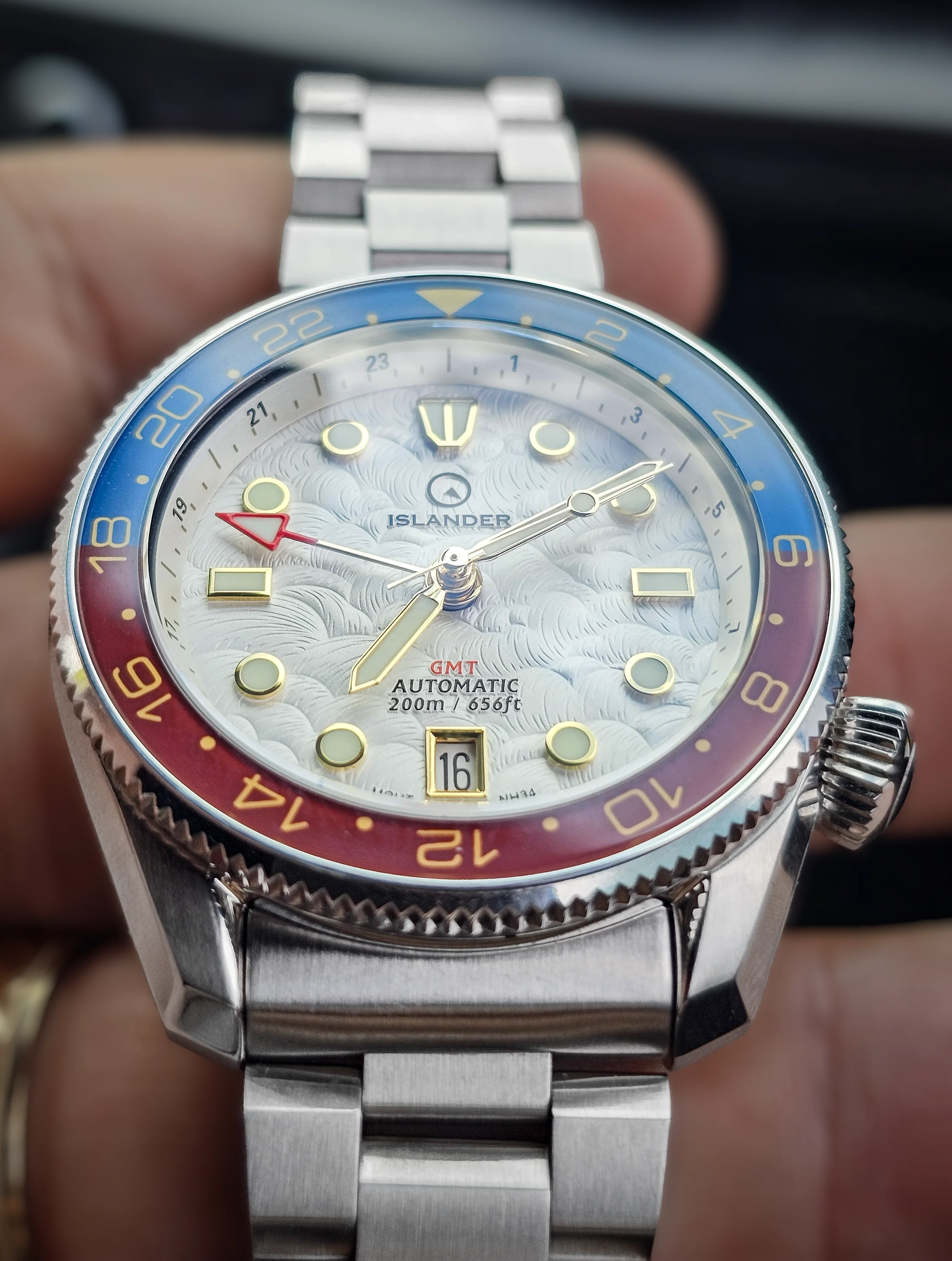 Islander JFK GMT ISL-206 Cloud Dial Pepsi Bezel - Pre-Owned - Image 3