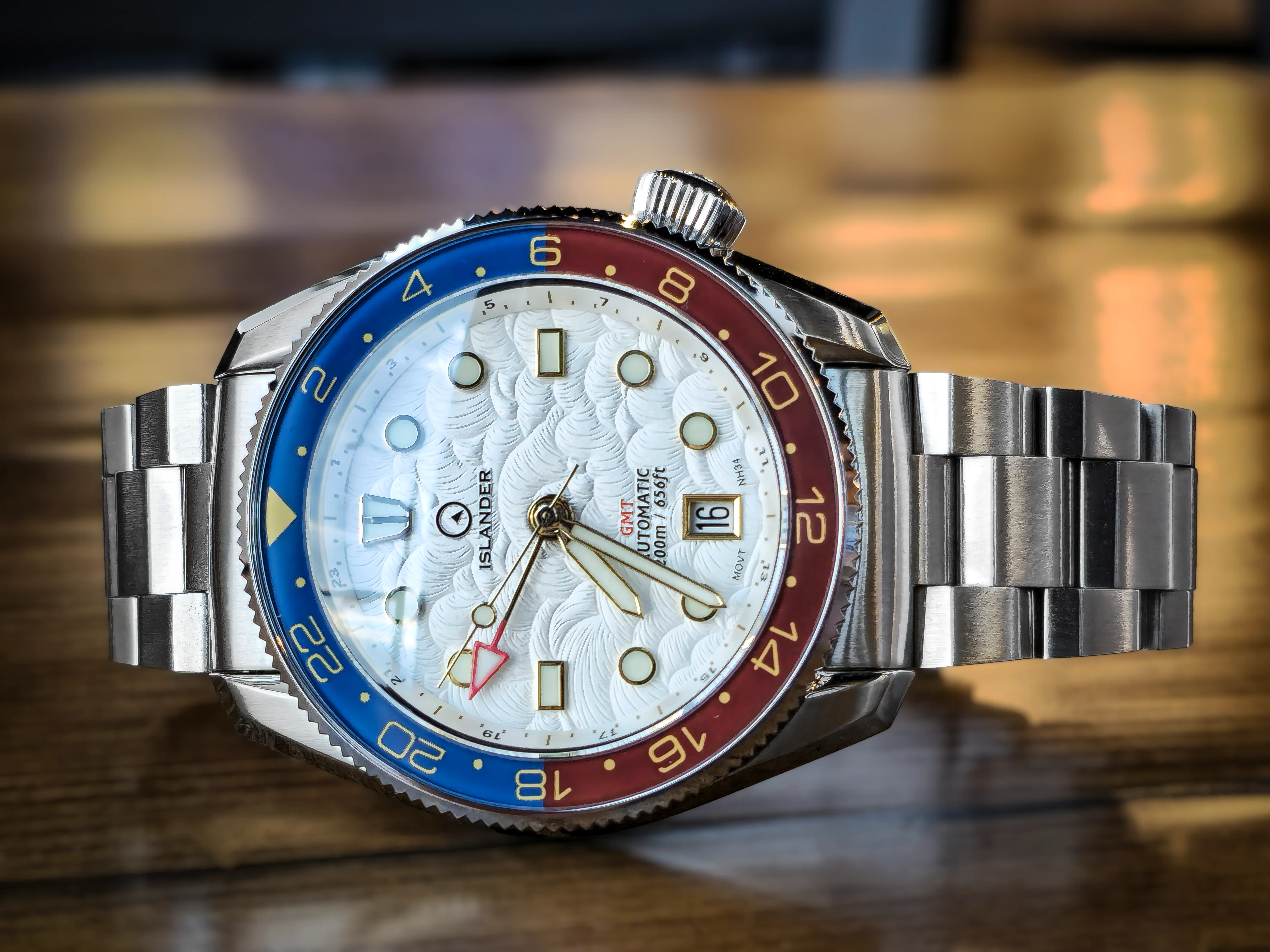 Islander JFK GMT ISL-206 Cloud Dial Pepsi Bezel - Pre-Owned - Image 4