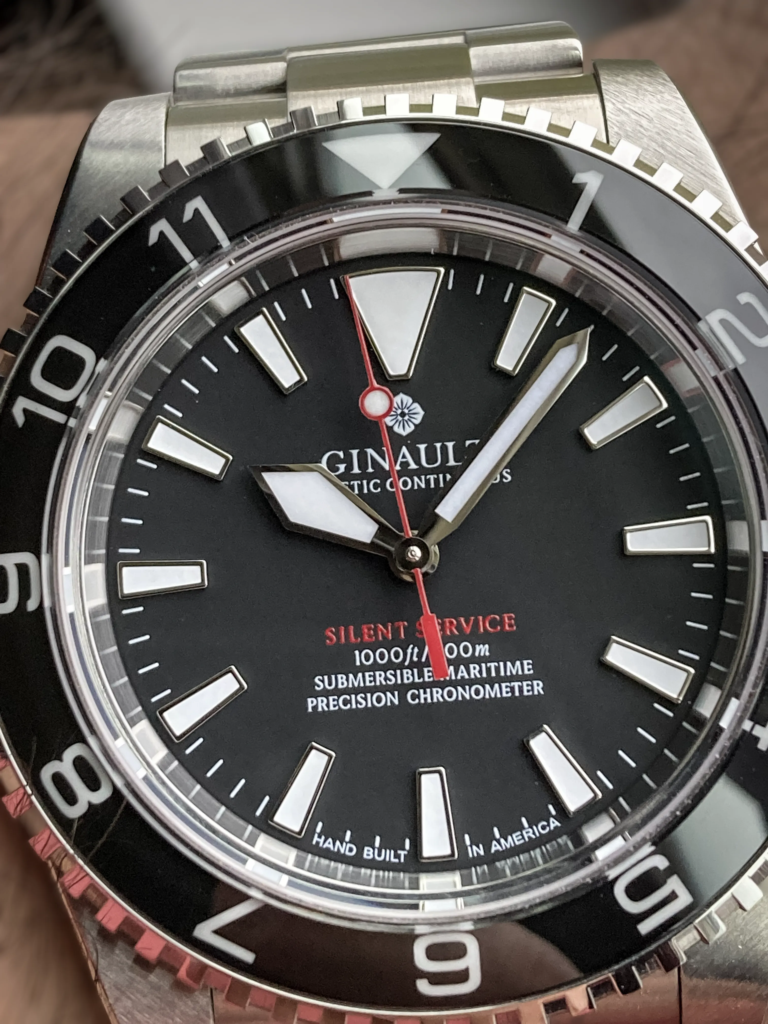 Ginault Silent Service 12H Traveler Bezel No Date - Pre-Owned - Image 6