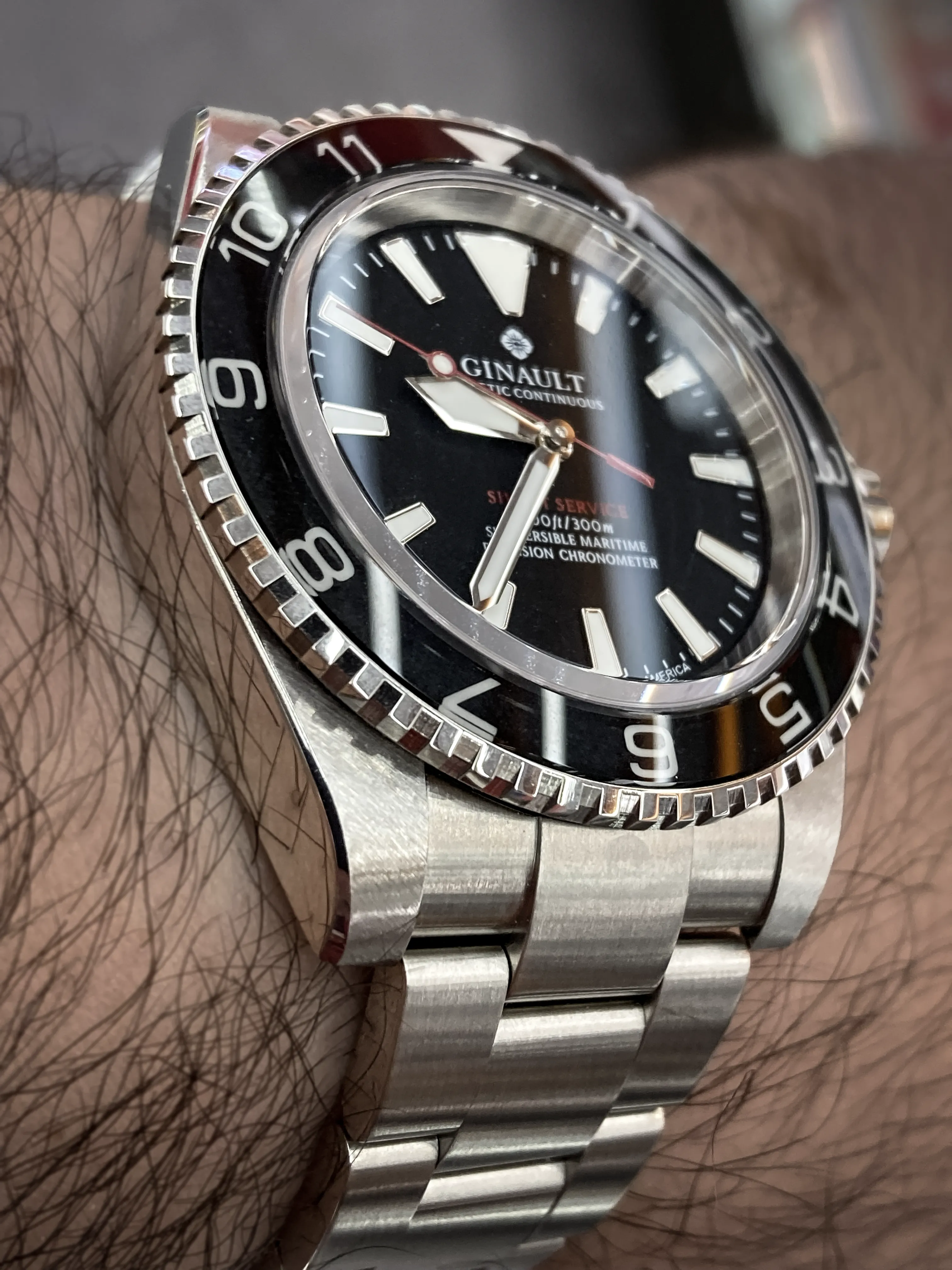 Ginault Silent Service 12H Traveler Bezel No Date - Pre-Owned - Image 5