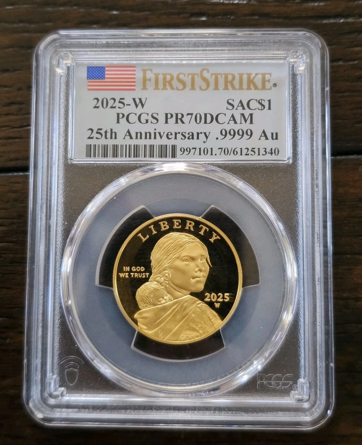 2025-W Sacagawea Gold 1/2 oz $1 Coin Proof PCGS PR70DCAM - Image 1