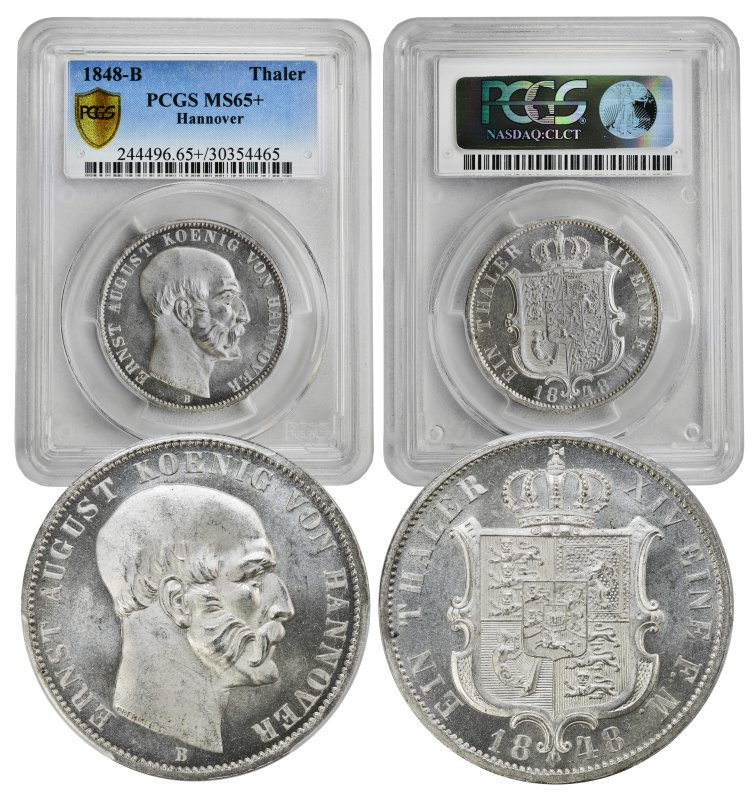 1848 Hannover German Thaler MS65+ PCGS 30354465