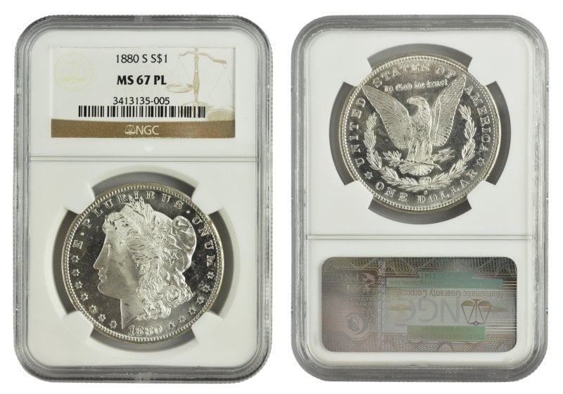 1880-S Morgan Dollar - MS67 PL NGC (3413135-005)