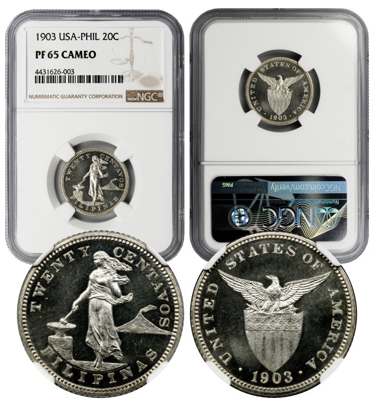 1903 USA-PHIL 20 Centavos Proof PF65 CAM NGC 4431626-003