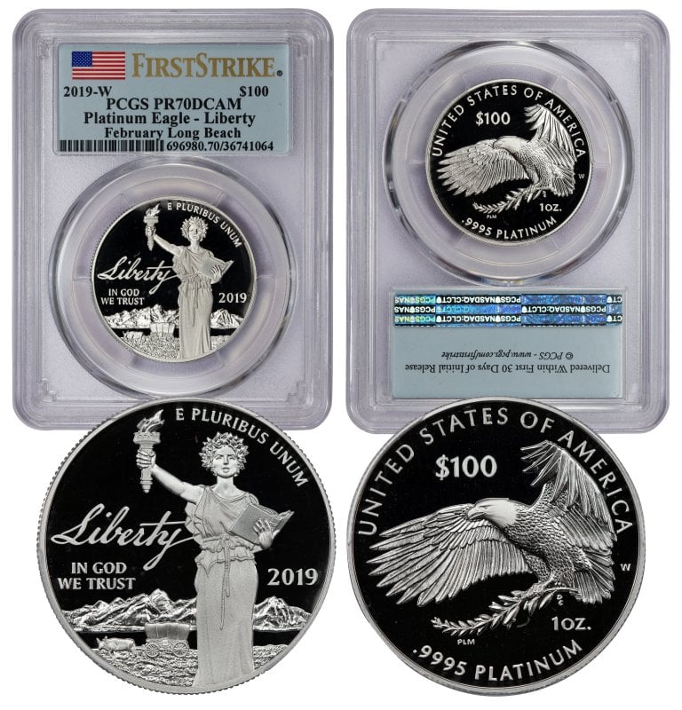 2019-W $100 Platinum Eagle PR70DCAM PCGS (36741064) First Strike