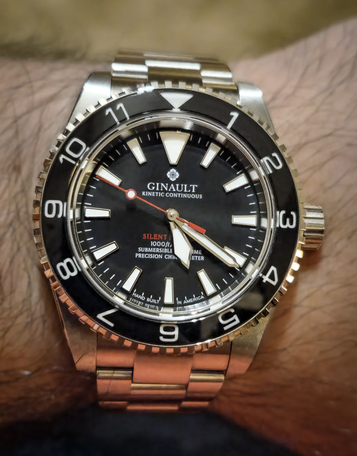 Ginault Silent Service 12H Traveler Bezel No Date - Pre-Owned