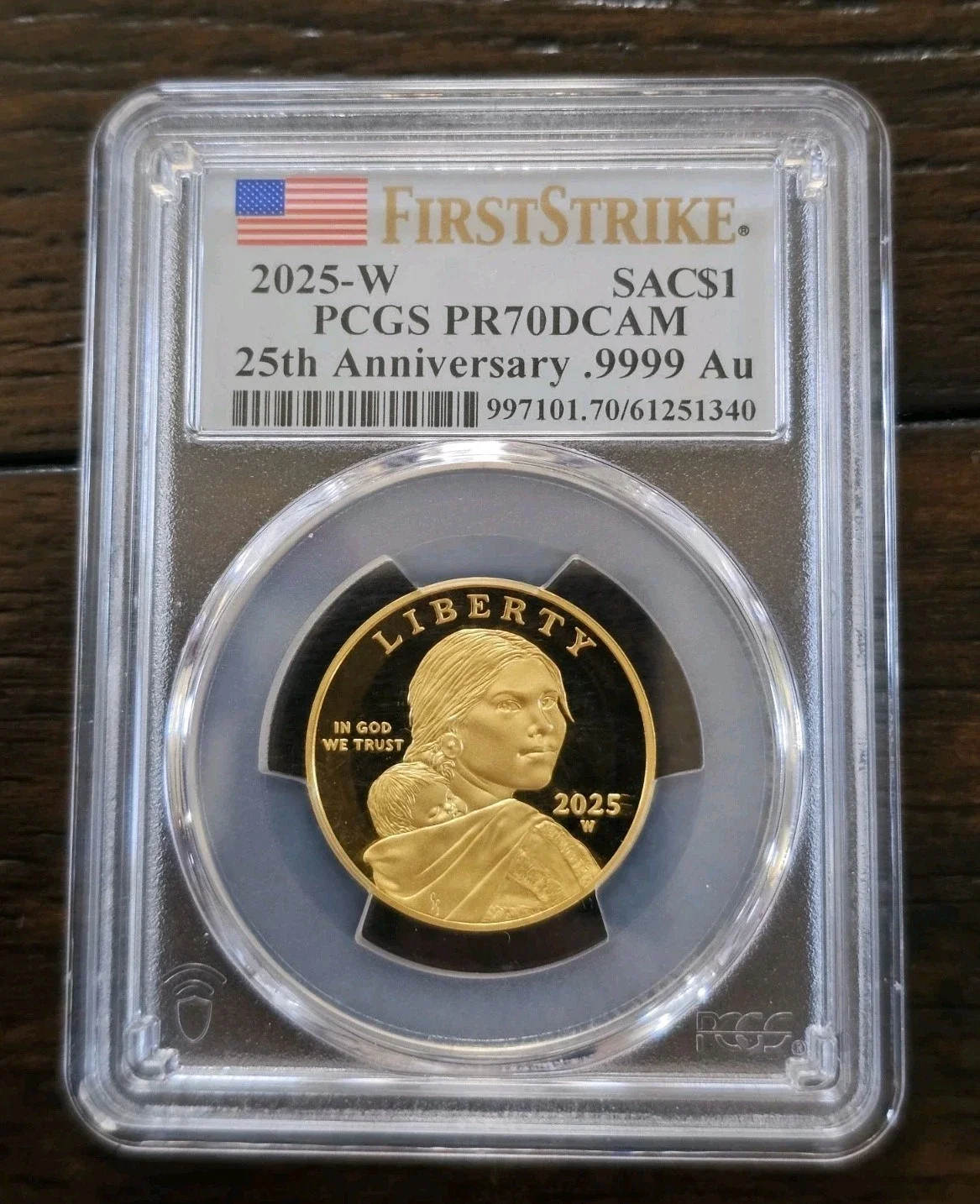 2025-W Sacagawea Gold 1/2 oz $1 Coin Proof PCGS PR70DCAM