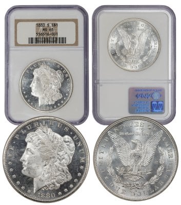 1880-S - Silver Morgan Dollar - MS65 NGC (556516-001) Old Slab