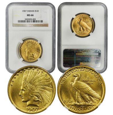 1907 $10.00 Gold Indian - MS66 (3909905-003) NGC Gold Eagle