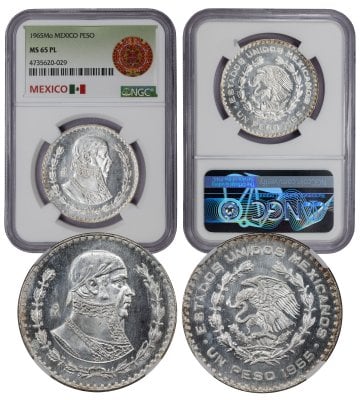1965 Mo Mexico Un Peso MS65 PL NGC (4735620-029) Proof-Like