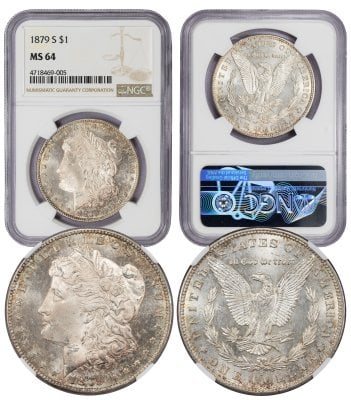 1879-S Morgan Dollar MS64 NGC (4718469-005) Original Toning